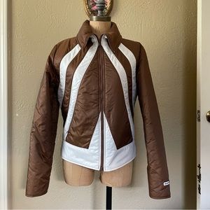 Vintage Beconta brown white ski jacket size small